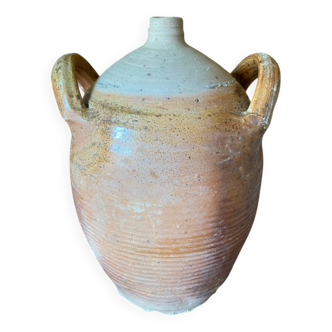 Stoneware vase with handles