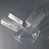 10 vintage engraved crystal walking glasses