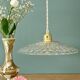 Vintage molded glass lampshade pendant light - tableware collection -