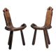 Paire de chaises brutalistes tripodes