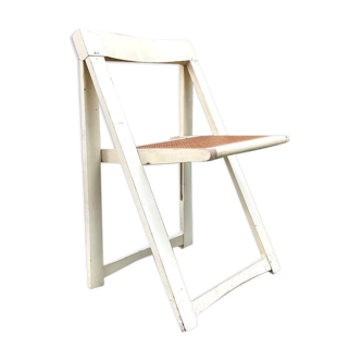 Folding wooden chair and cannage, 60s