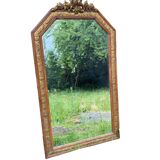 Large gilded wood mirror, Louis XVI - Art Nouveau transition style, mirror
