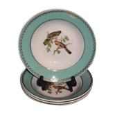 4 vintage hollow plates decorated with birds