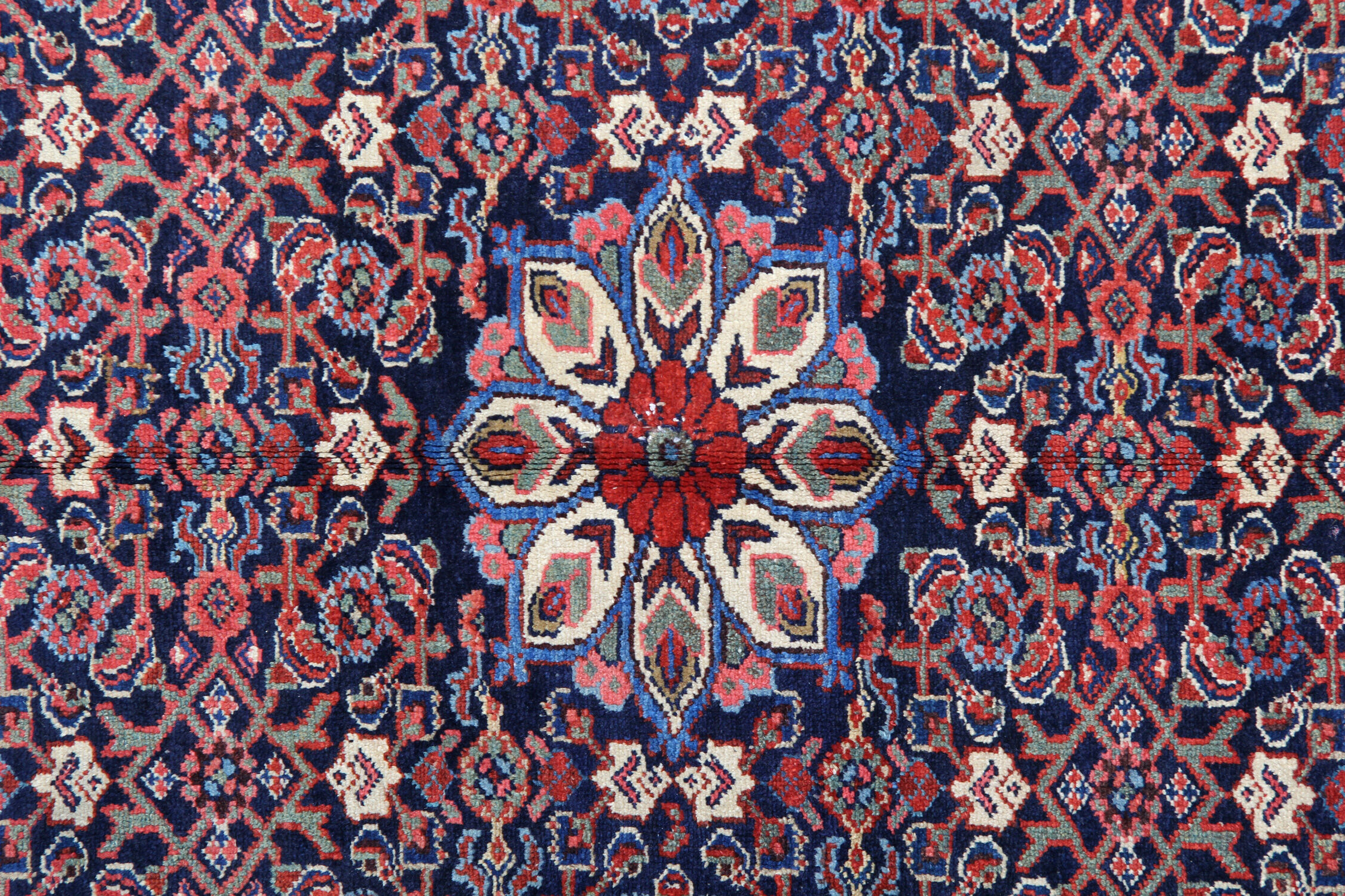 Traditional persian rug antique blue red handwoven wool carpet area rug- 145x202cm
