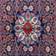 Traditional persian rug antique blue red handwoven wool carpet area rug- 145x202cm