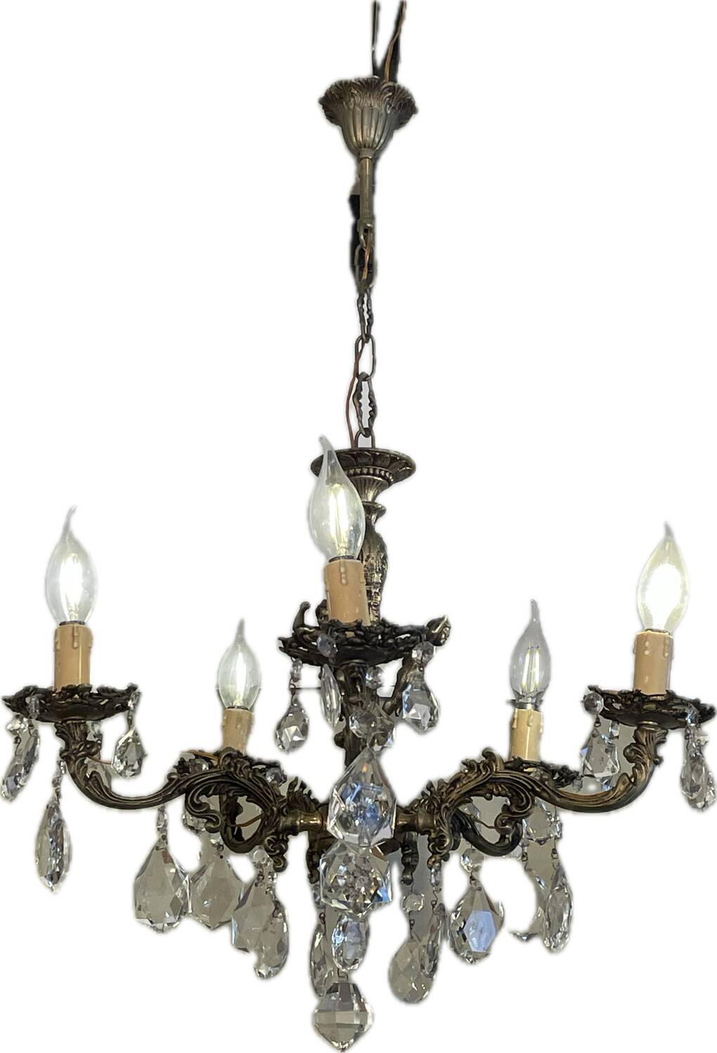 5-light crystal chandelier