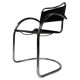 Set of 4 bauhaus cantilever chairs black leather and chrome design