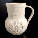 Pichet/Vase en faïence beige par Aldo Londi pour Bitossi, Italie