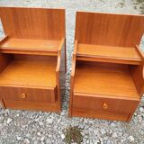 2 vintage teak bedside tables