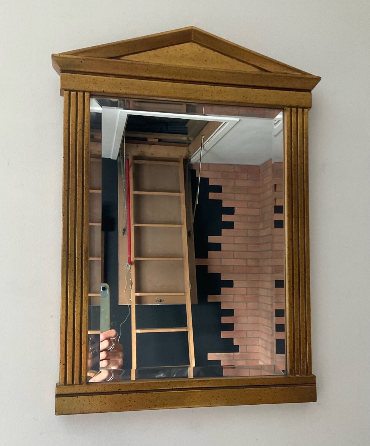 Vintage Deknudt Empire style mirror in gilded wood