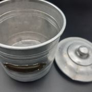 Set of 5 round boxes of aluminum, flour, sugar, coffee, tea, spice