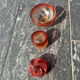 Baccarat Serpentine toilet set, pink crystal, 3 pieces