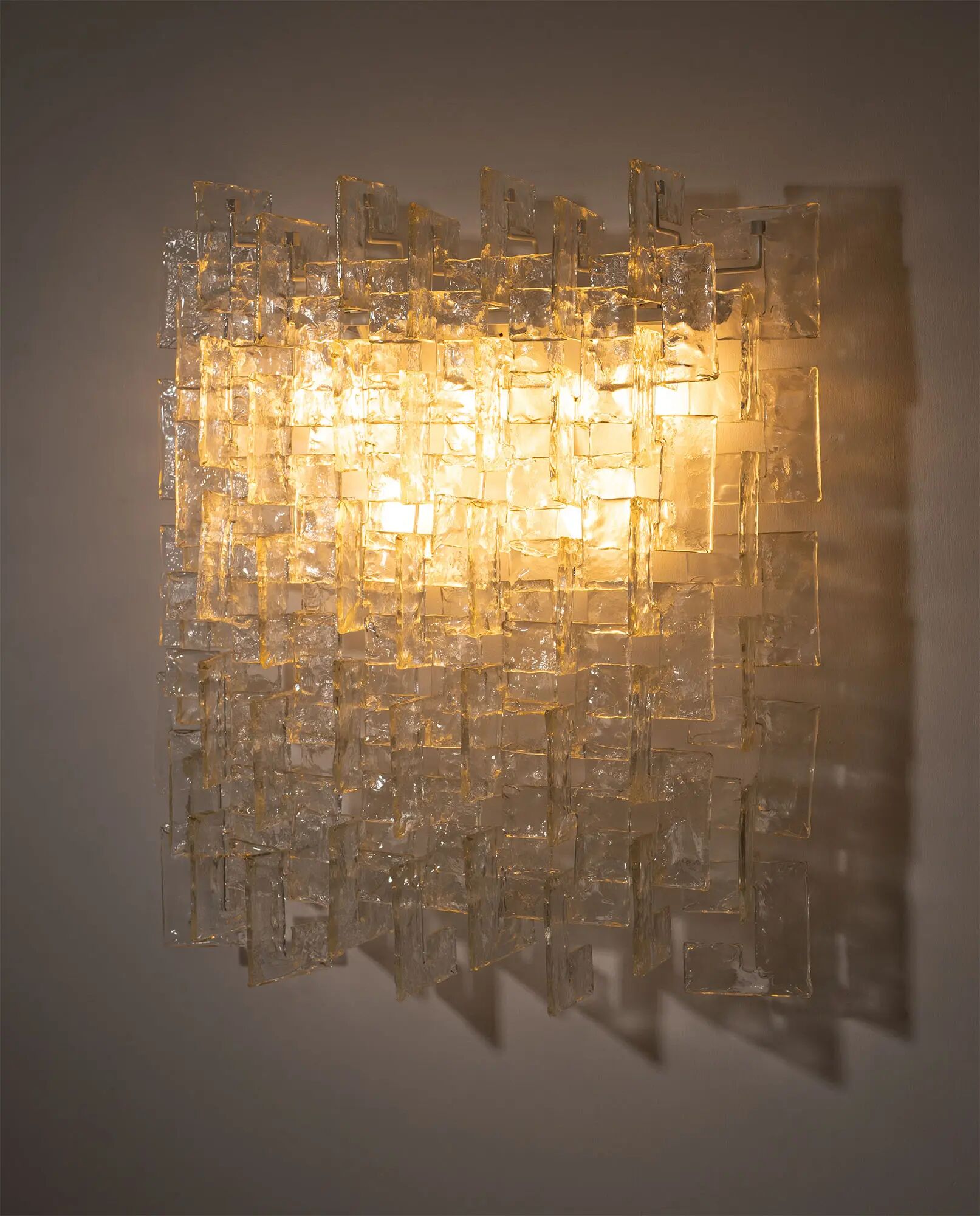 Carlo Nason, sculptural lace glass wall lamp, 1970s