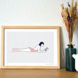 Illustration A4 naiade no. 4/8 bretagne baigneuse mer