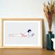 Illustration A4 naiade no. 4/8 bretagne baigneuse mer