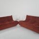 Ligne Roset Pair of 3-seater Togo sofas in rust velvet