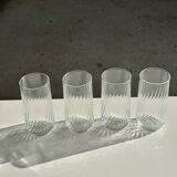 Set of 4 transparent twisted water glasses H:12cm