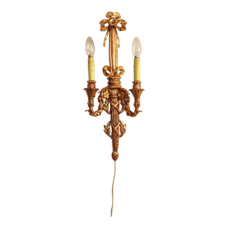 Wall lamp wrought iron and gold leaf. France, 1950s.