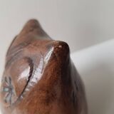 Ceramic owl sculpture, signed Nani in Aix in 1983