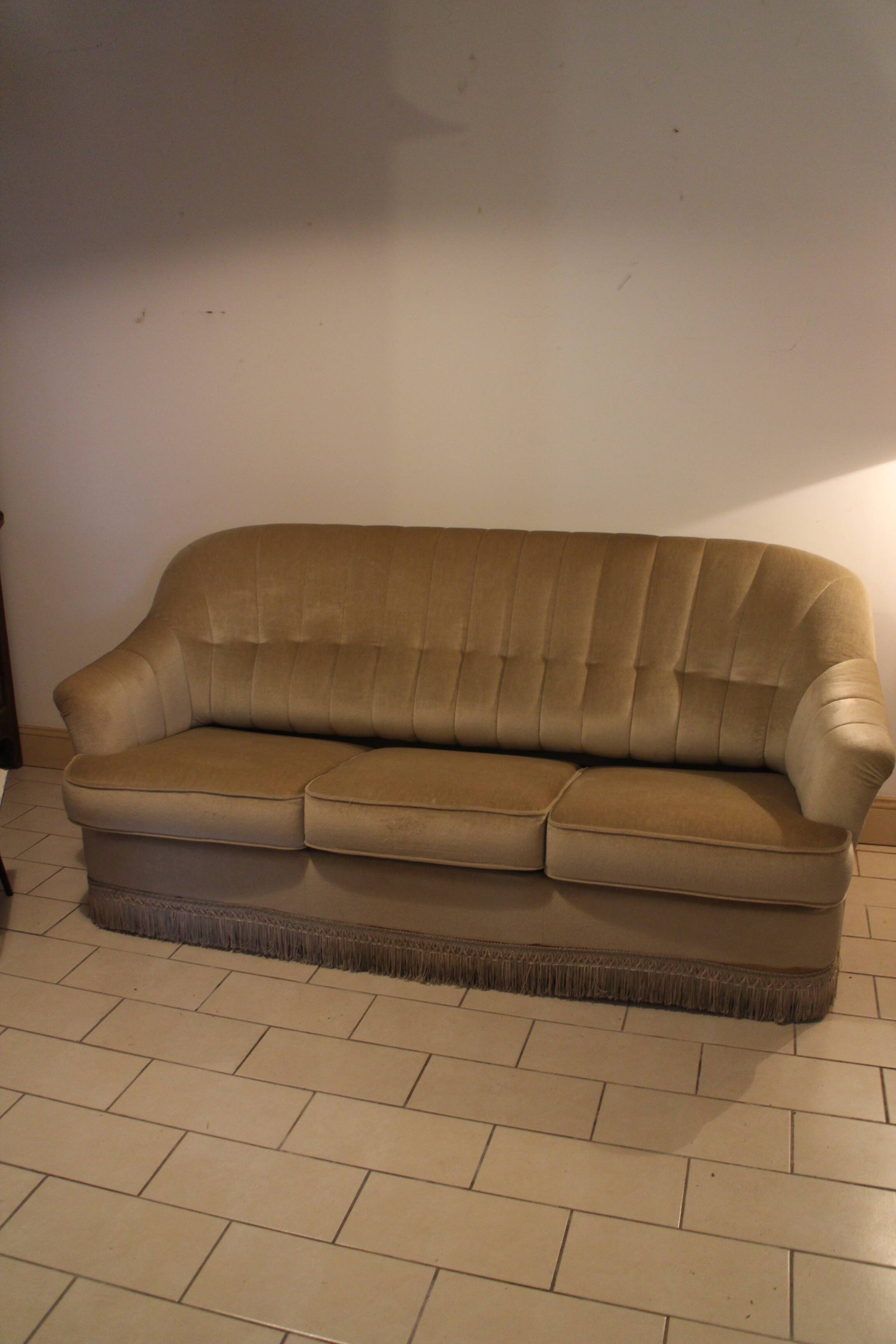 canapé convertible Himolla vintage en velours
