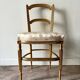 Chaise Napoléon III en bois doré et coton fleuri, XIXème siècle