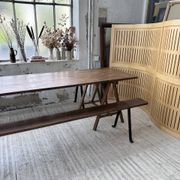XXL trestle farm table 4m and its benches
