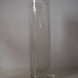 Vintage scroll vase in blown and bubbled glass