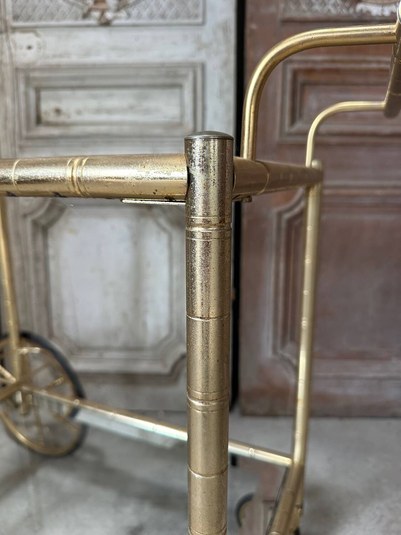 Vintage gold bar cart