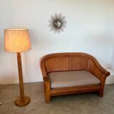 Old 2-seater rattan sofa Italian design from the 70s vintage