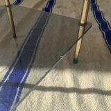 Ancienne sellette en verre et laiton