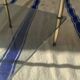 Old glass and brass stool