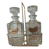 Whiskey and cognac decanter with support