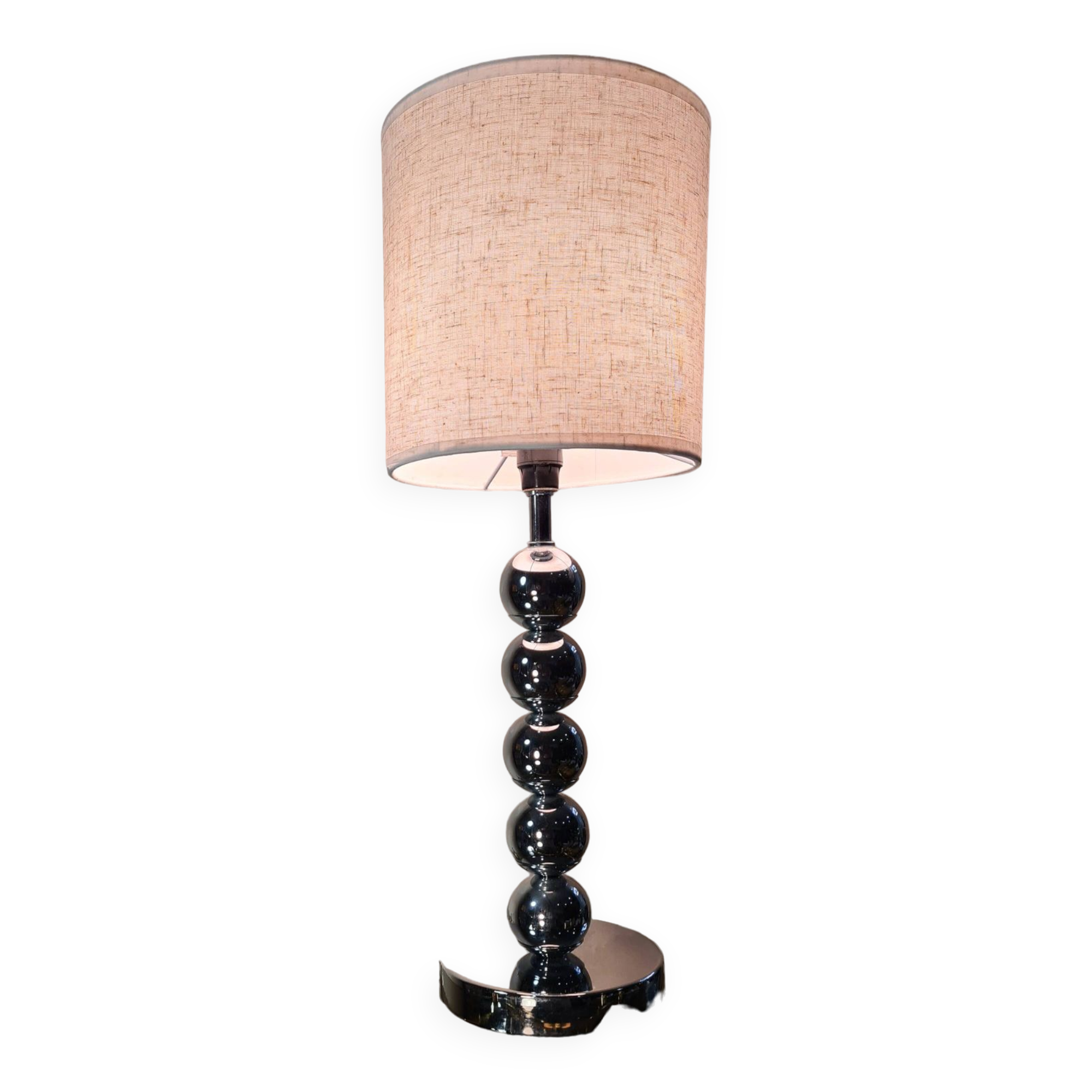 chrome ball lamp, 70s barber style, Philipe 39x18