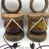 Pair of electrified vintage lanterns to install or hang