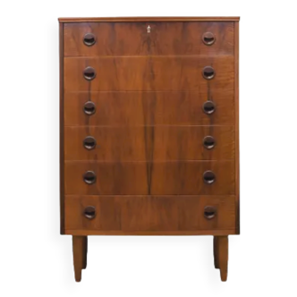 Walnut chest of drawers, Danish design, 60s, made in Denmark