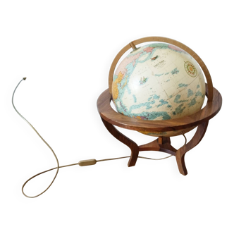 Globe terrestre lumineux  Taride , trépied bois ,1993