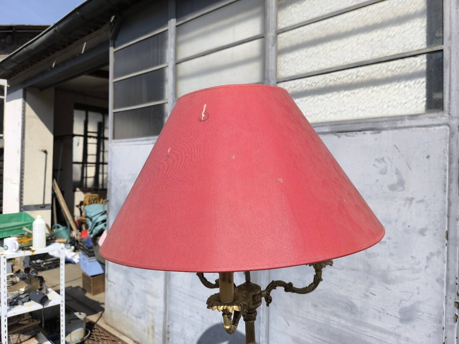 Vintage brass tripod floor lamp