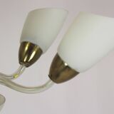 Mid-century steel & glass pendant lamp, 1960s