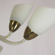 Mid-century steel & glass pendant lamp, 1960s