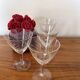 4 verres à vin en verre gravé 9 cl