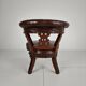 Antique leather armchair by Robson & Son – carved wood & castors, Newcastle