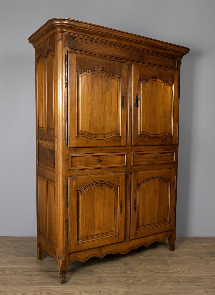 Four-Door Wardrobe from the Louis XV Period in Walnut