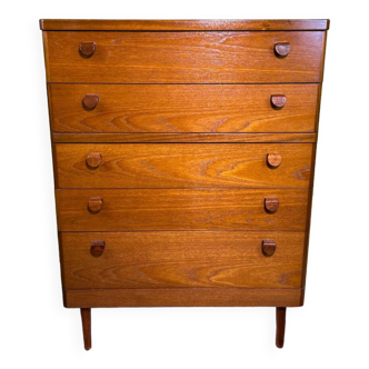 Mid century retro vintage teak tallboy chest of drawers by Stag Furniture