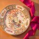 Vintage Japanese artisan plate – hand-decorated porcelain – Ø 30