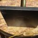 Leather and brass table lamp
