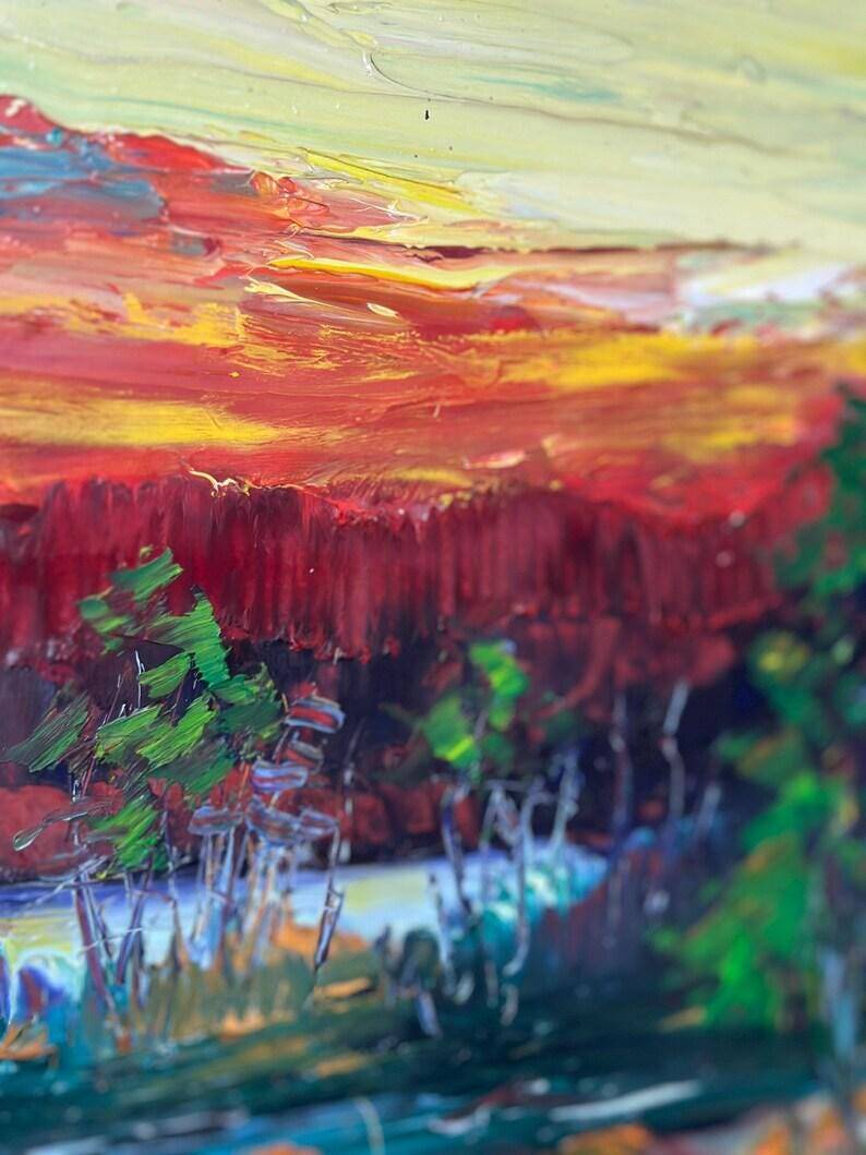 Huile su panneau suédoise "Murmures de la forêt" vintage et encadrée