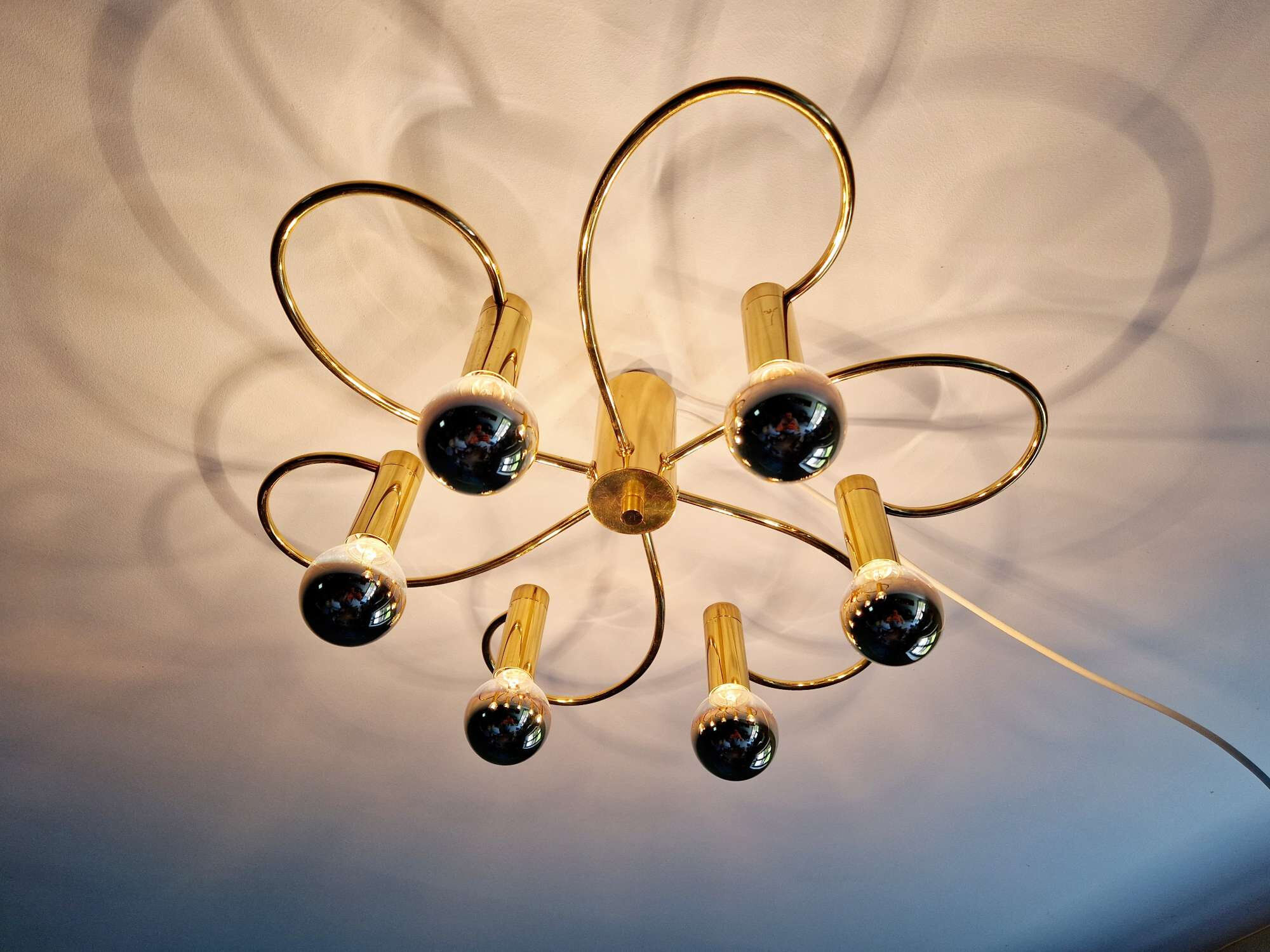 Design ceiling light in brass, Cosack Leuchten, 1970