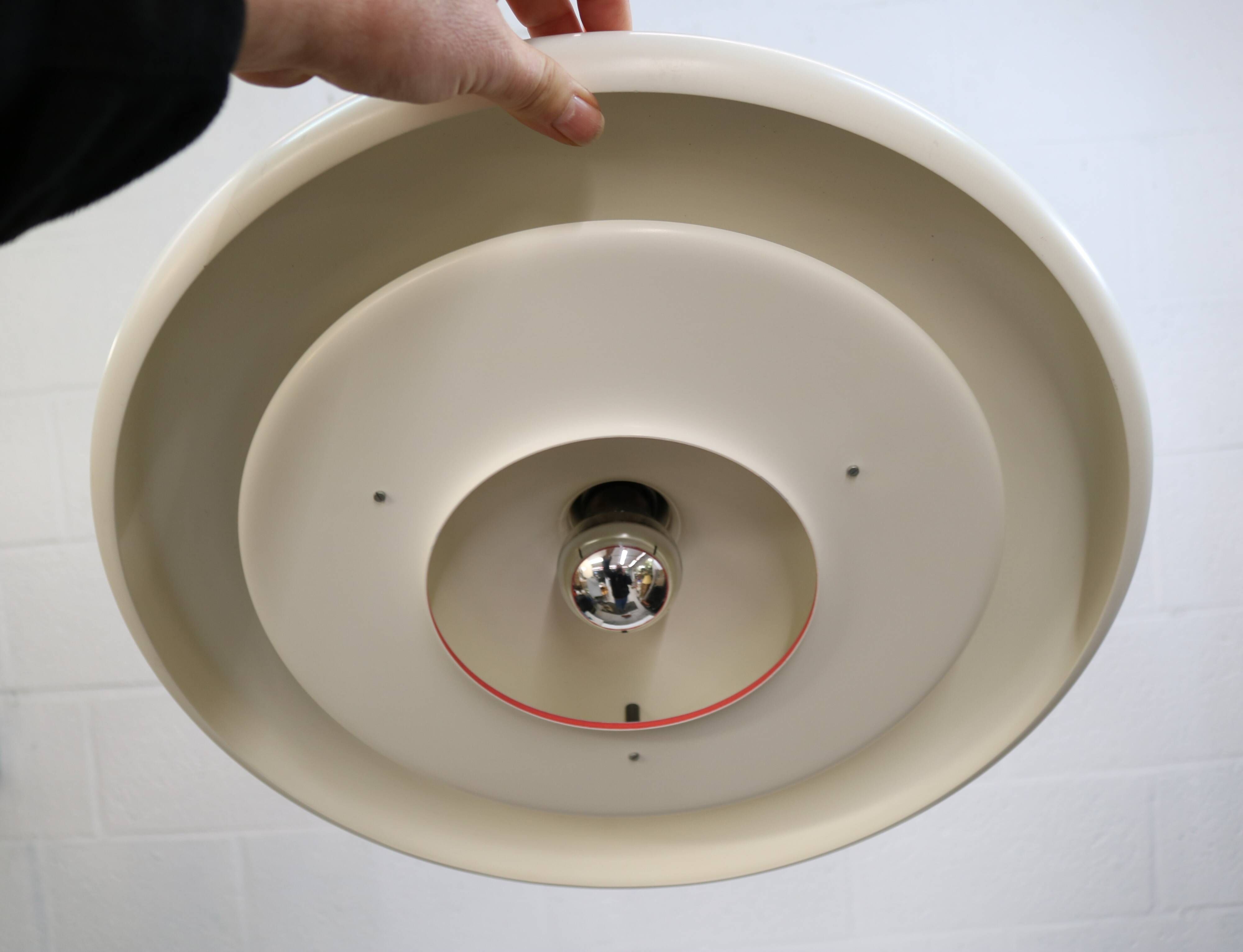 White XL Fog & Morup Optima Pendant Lamp: Hans Due Design, Denmark 1970s