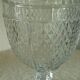 Bonbonnier en verre pot couvert pied douche decor pointe de diamant