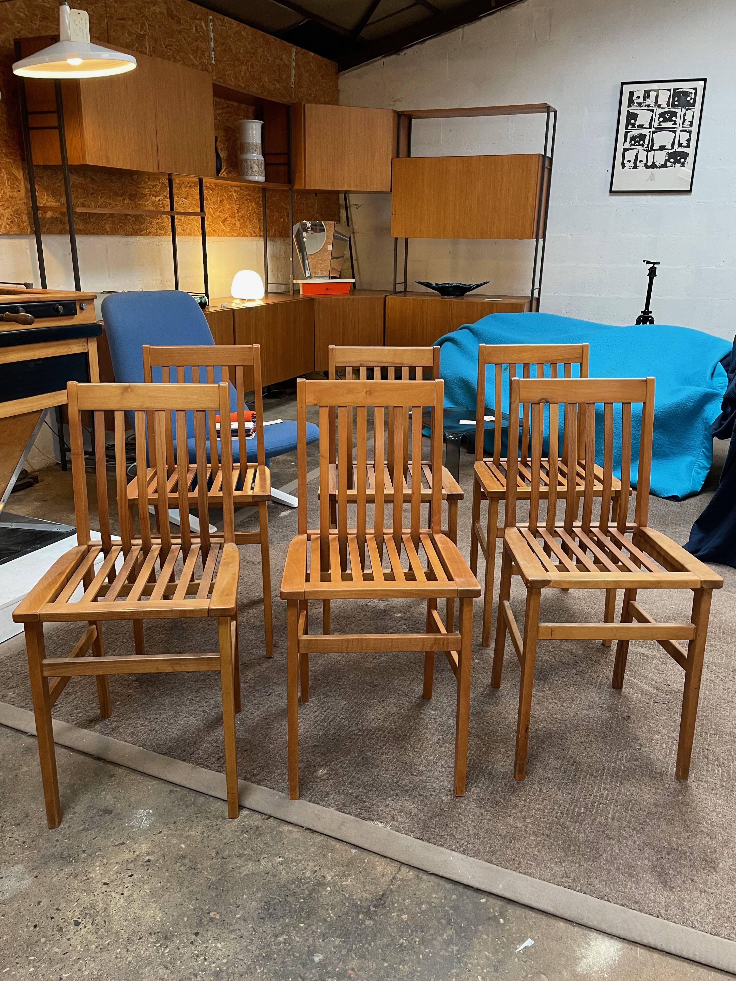 Set of 6 “Milano” model chairs by Aldo Rossi, Molteni edition.